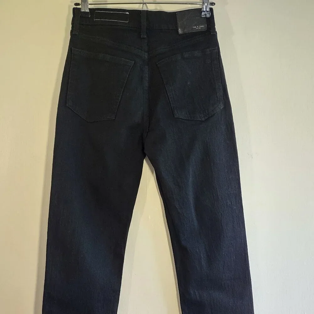Rag & Bone Harlow Black Ankle Jeans Straight Leg Mid-Rise  Size 25 - Picture 7 of 12